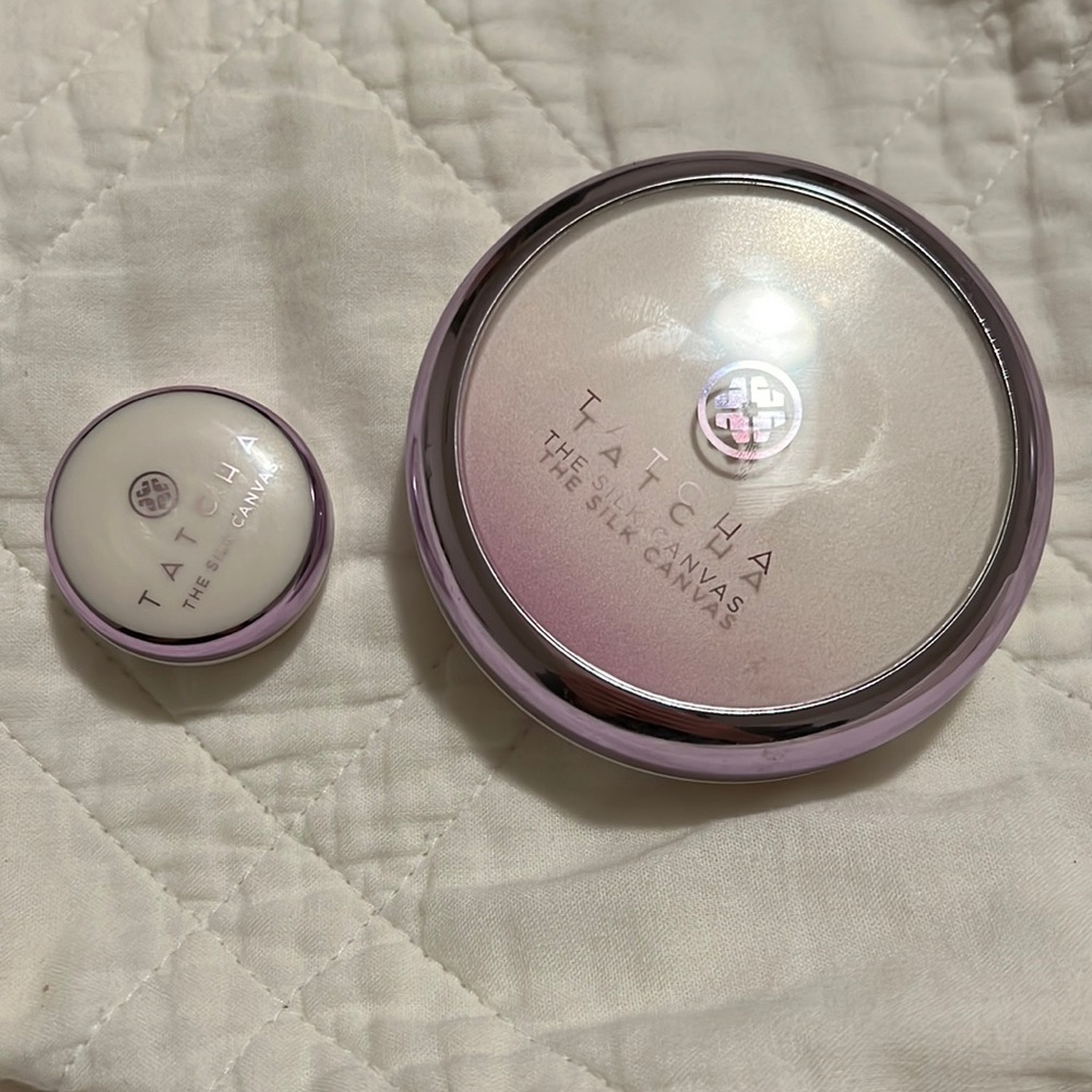 Lightly used Tatcha silk canvas primer and travel set